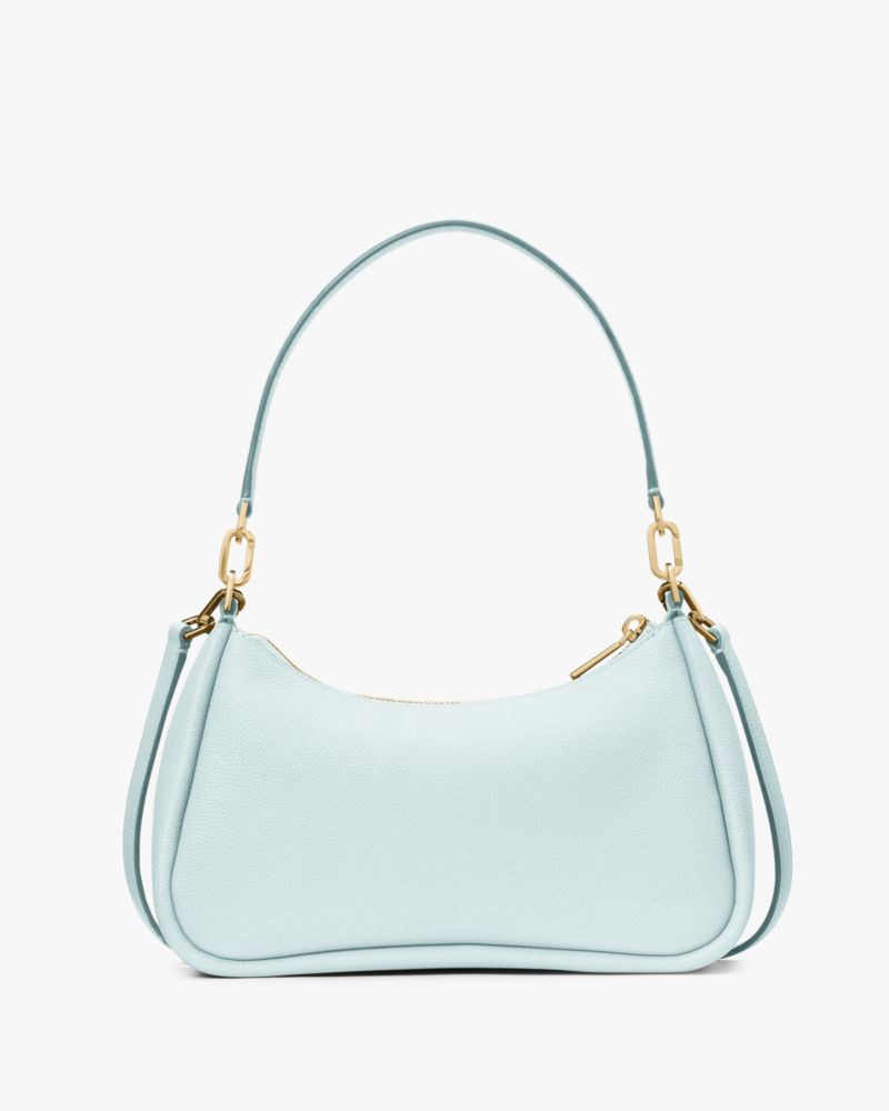Kate Spade,Kayla Small Convertible Shoulder Bag,Leather,Shoulder Bag,Metal Material,Logo,Metal,Gold Metal,Casual,Day Party,Blue