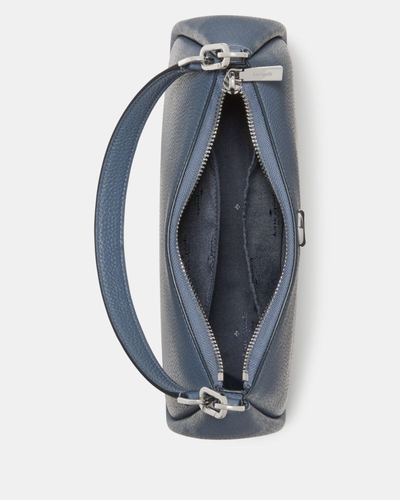 Kate Spade,Kayla Shoulder Bag,Leather,Shoulder Bag,Metal Material,Logo,Metal,Gold Metal,Day Party,Casual,Navy