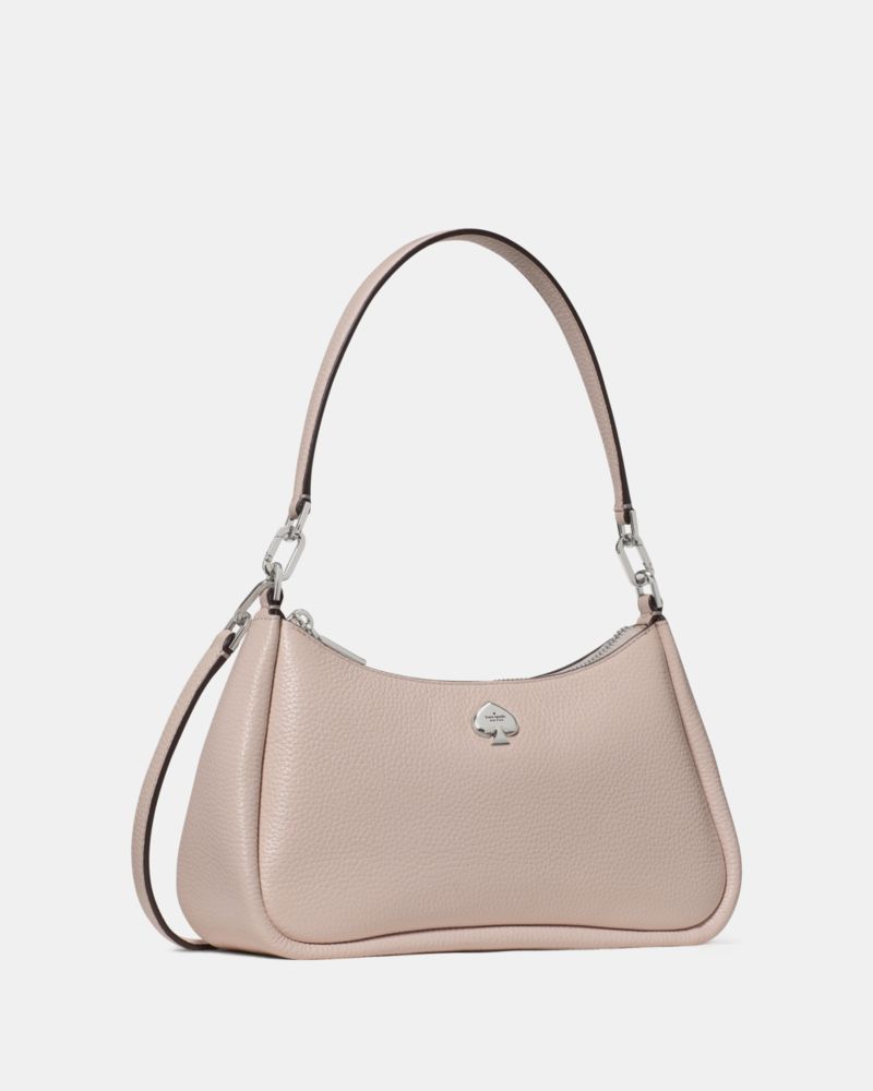 Kate Spade,Kayla Shoulder Bag,Leather,Shoulder Bag,Metal Material,Metal,Logo,Gold Metal,Day Party,Casual,Blush