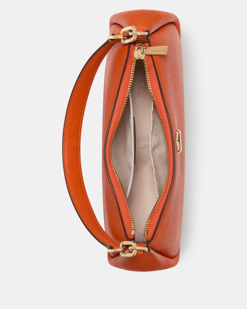 Kate Spade,Kayla Shoulder Bag,Leather,Shoulder Bag,Metal Material,Logo,Metal,Gold Metal,Day Party,Casual,Burnt Orange