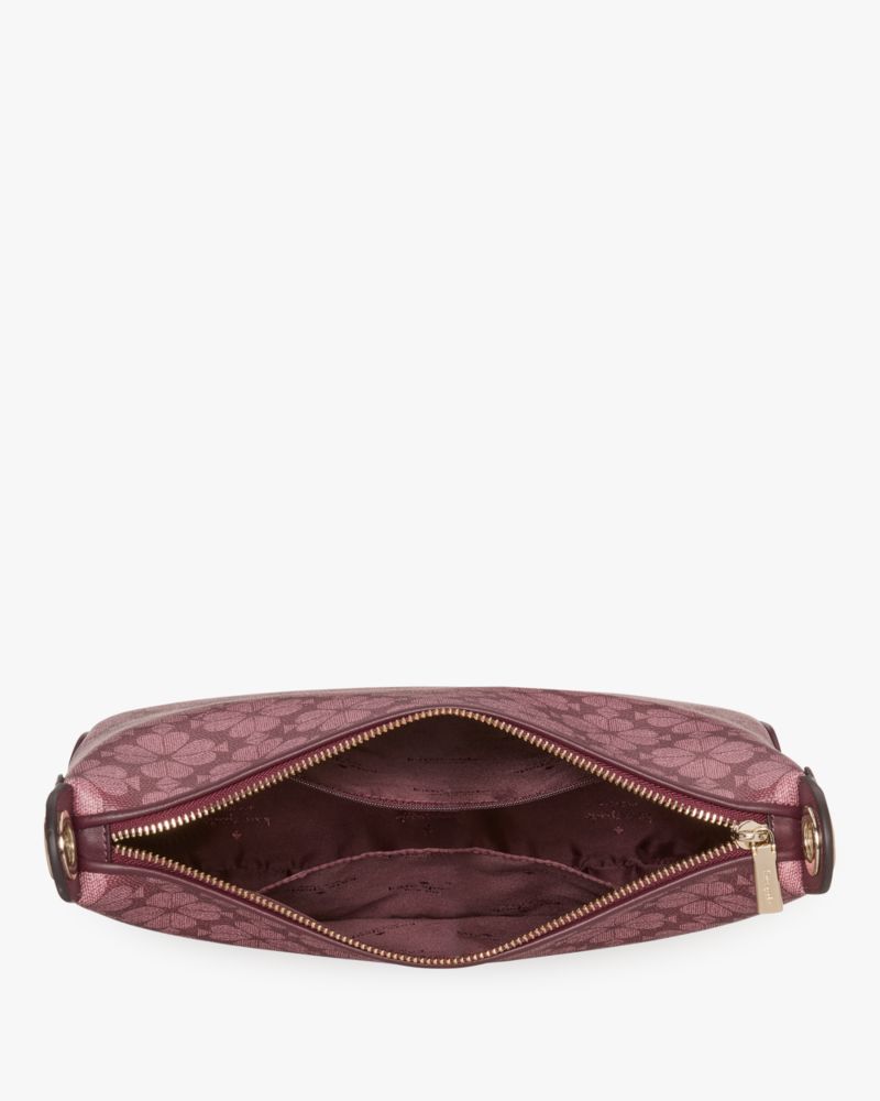 Kate Spade,Signature Spade Flower PVC Large Crossbody,Coin,Crossbody,Logo,Word Embellishment,Color Block,Casual,Maroon