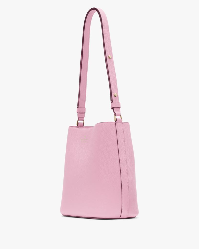 Kate Spade,Julia Bucket Bag,Leather,Shoulder Bag,Logo,Metal,Casual,Pink