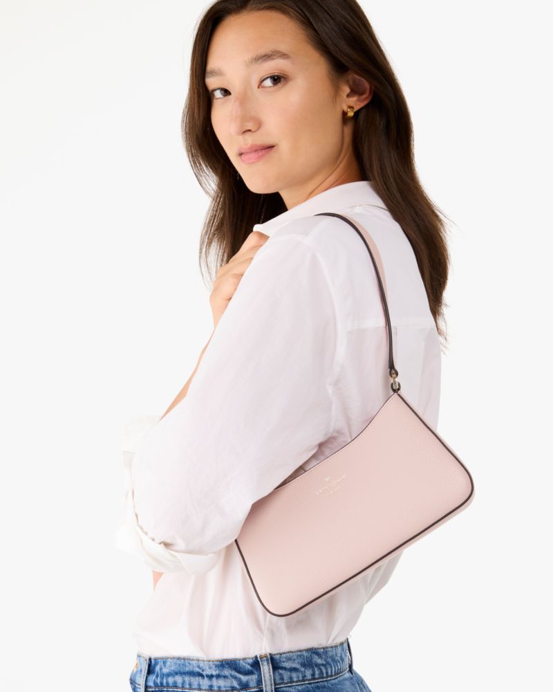 Kate Spade,Julia Small Shoulder Bag,Leather,Shoulder Bag,Metal,Logo,Casual,Pink