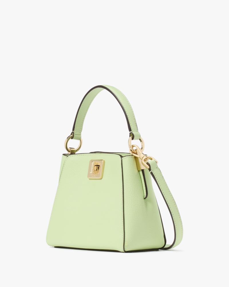 Kate Spade,Phoebe Mini Top Handle Crossbody,Leather,Satchel,Logo,Adjustable,Work,Green