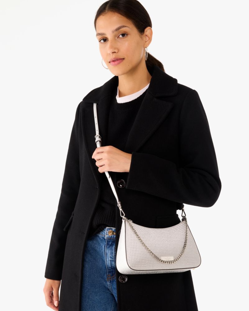Kate Spade,Madison Hot Fixed Studs Medium Convertible Crossbody,Gray