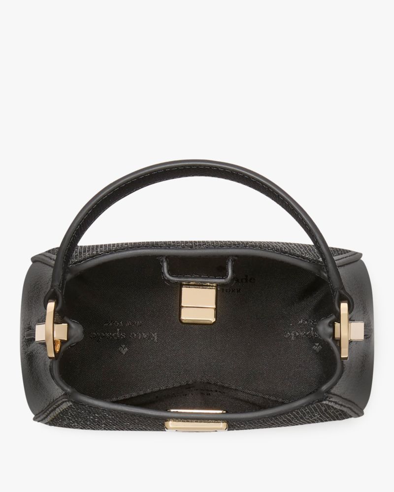 Kate Spade,Phoebe Glitter Mini Top Handle Crossbody,Crossbody,Embellished,Logo,Glitter,Party,Black