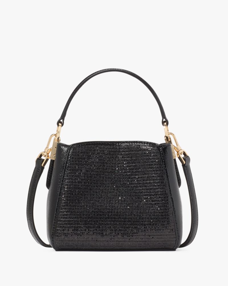 Kate Spade,Phoebe Glitter Mini Top Handle Crossbody,Crossbody,Embellished,Logo,Glitter,Party,Black