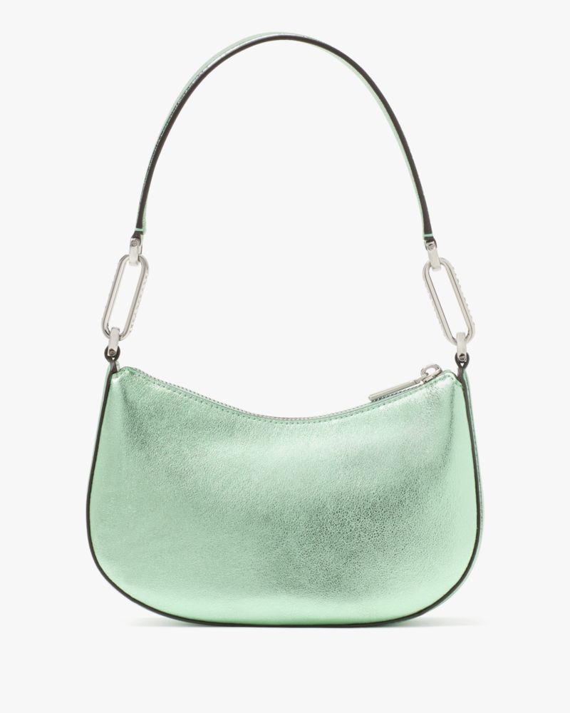 Kate Spade,Nina Metallic Shoulder Bag,Turquoise