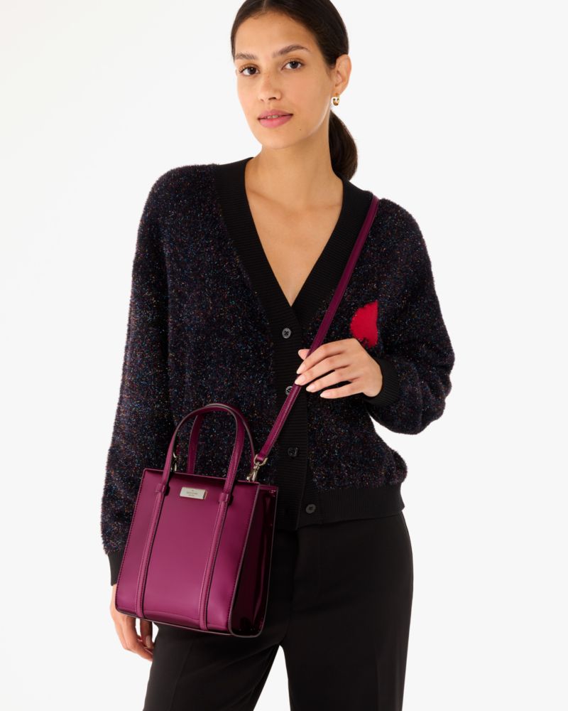 Kate Spade,Kenzie Small Tote,Crossbody,Logo,Metal,Casual,Maroon