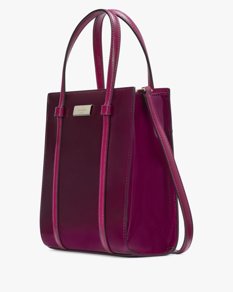 Kate Spade,Kenzie Small Tote,Crossbody,Logo,Metal,Casual,Maroon