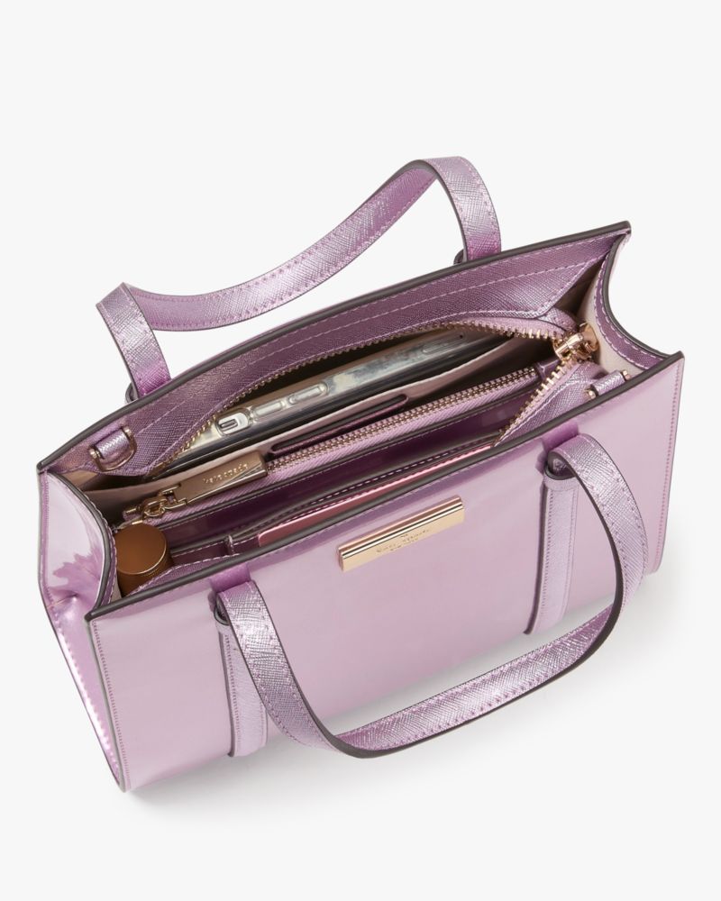 Kate Spade,Kenzie Small Tote,Crossbody,Logo,Metal,Casual,Lavender