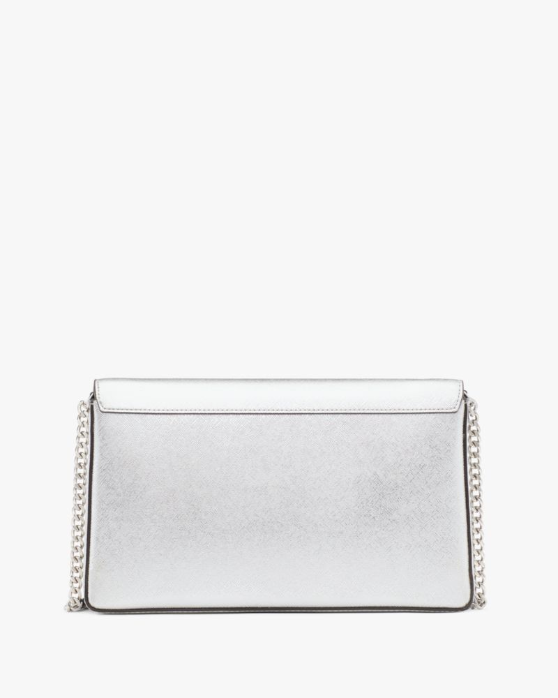 Kate Spade,Kenzie Metallic Small Convertible Crossbody,Crossbody,Logo,Metal,Silver Metal,Day Party,Silver