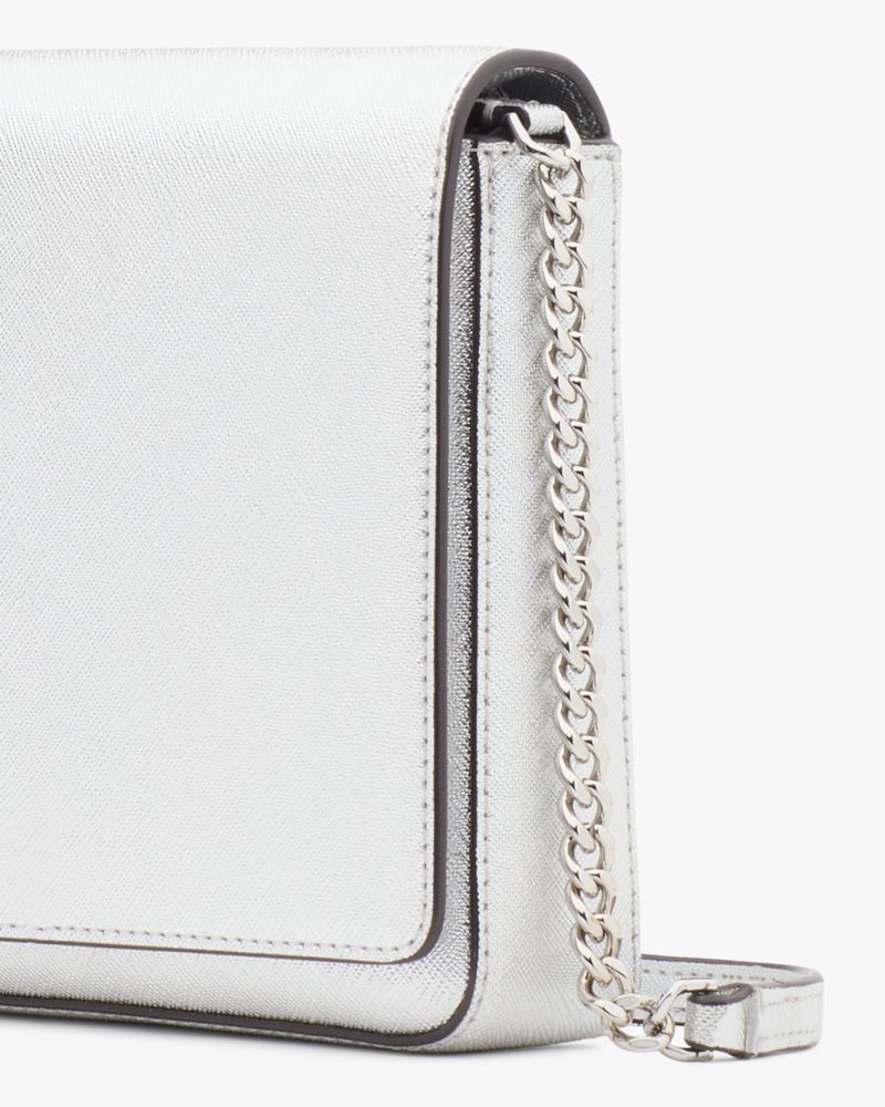 Kate Spade,Kenzie Metallic Small Convertible Crossbody,Crossbody,Logo,Metal,Silver Metal,Day Party,Silver