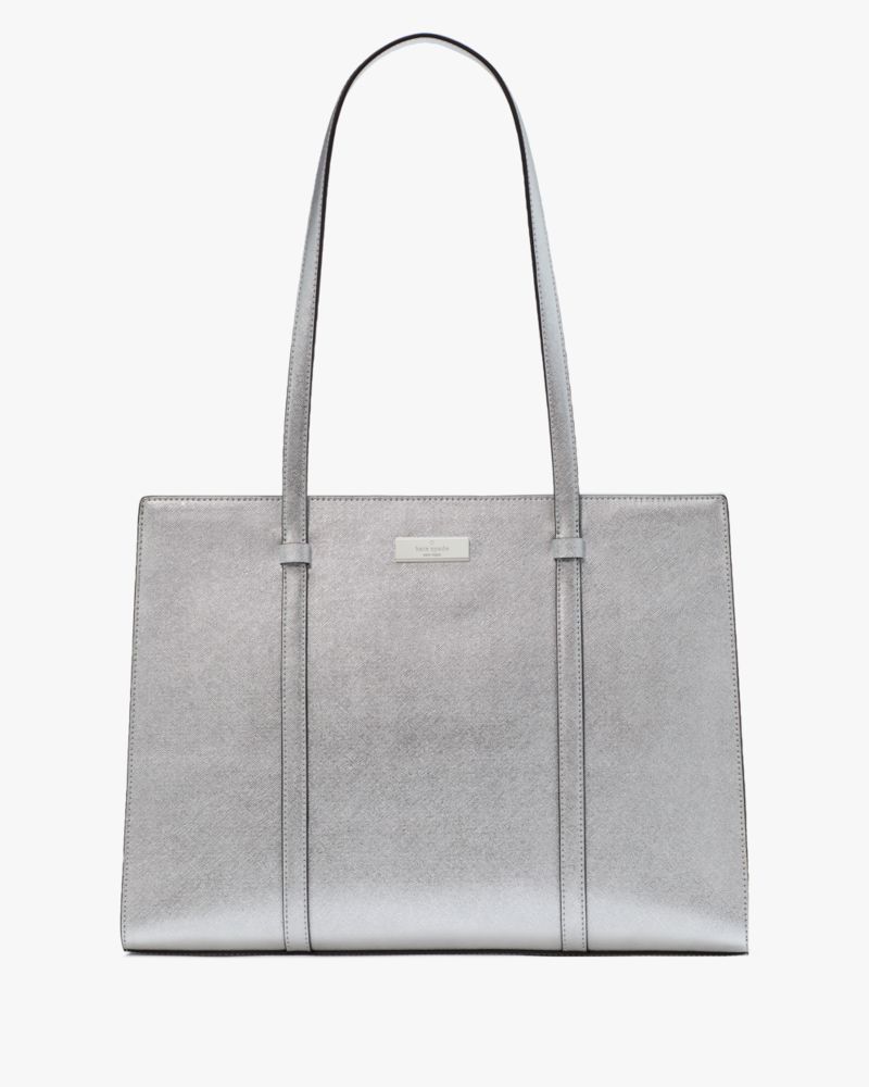 Kate spade silver tote on sale