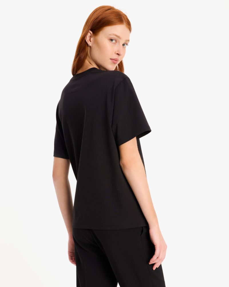 Kate Spade,エンベリッシュド キャット Tシャツ,トップス,ブラック