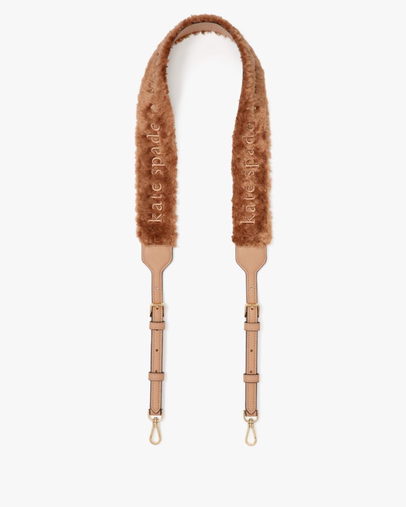 Kate Spade,Faux Fur Bag Strap,Brown