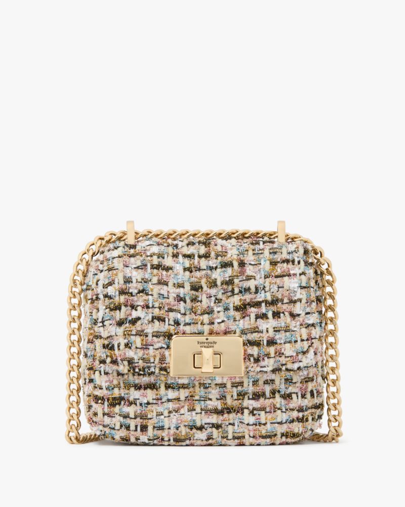 Kate Spade,Carey Tinsel Tweed Micro Flap Crossbody,