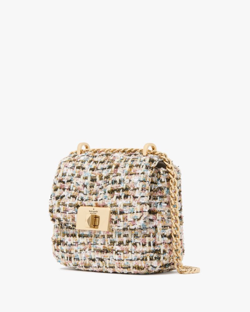 Kate Spade,Carey Tinsel Tweed Micro Flap Crossbody,