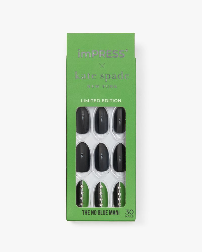 Kate Spade,Impress Press-on Nails,Black,Green