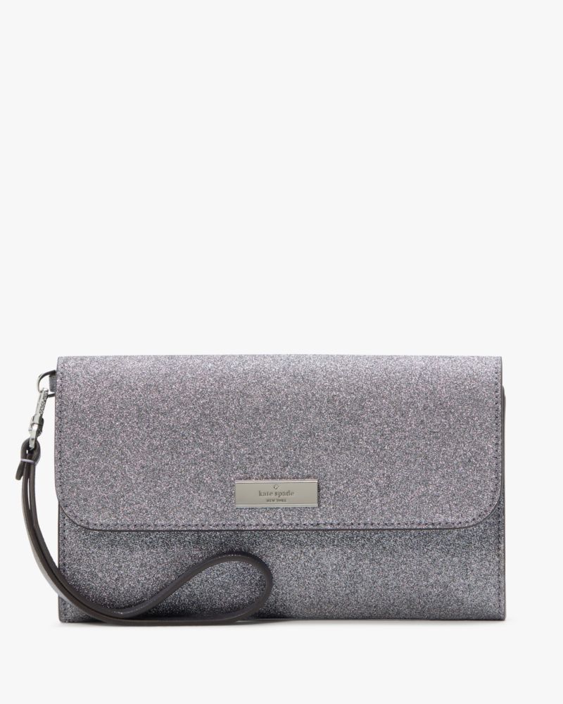 Kate Spade,Kenzie Boxed Glitter Medium Flap Wristlet,