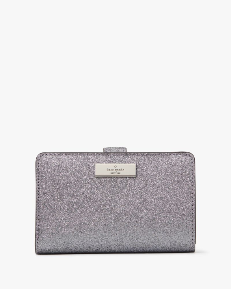 Kate Spade,Kenzie Boxed Glitter Medium Compact Wallet,