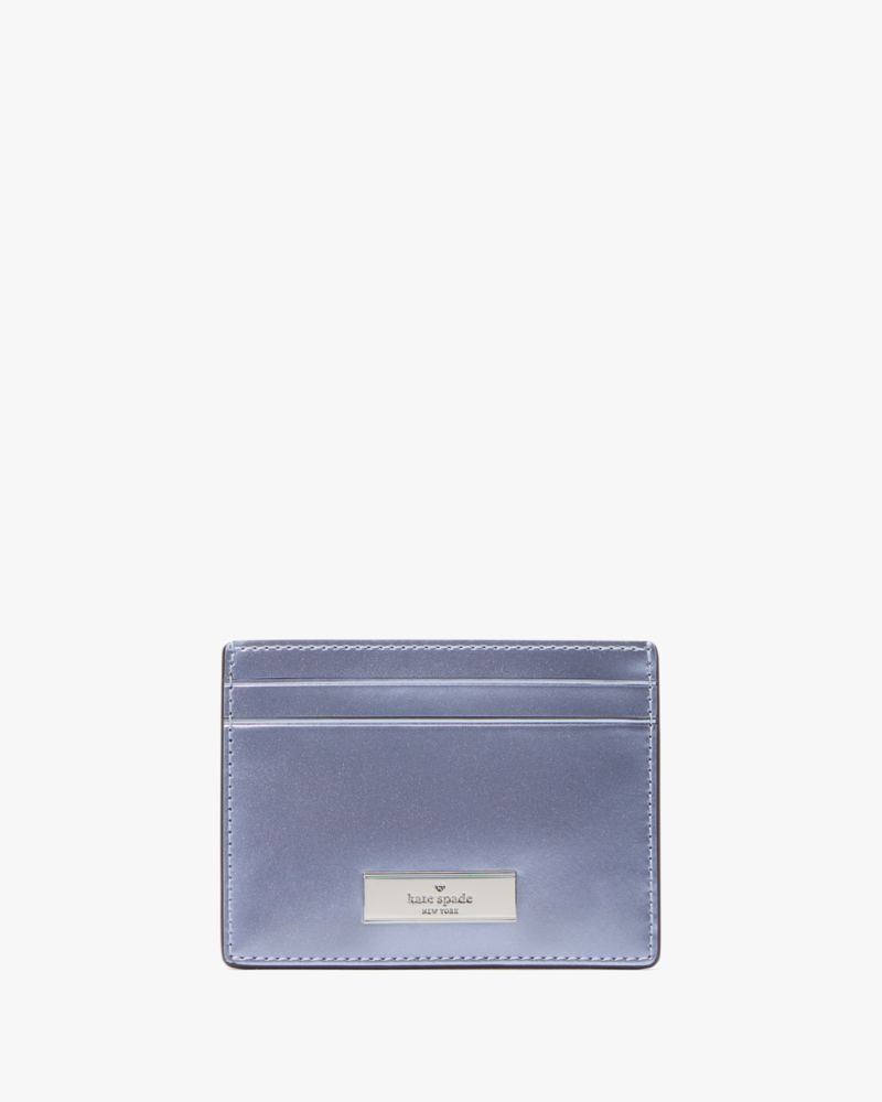 Kate Spade,Kenzie Boxed Small Cardholder,Card Case,PVC,Metal,Logo,Casual,Silver