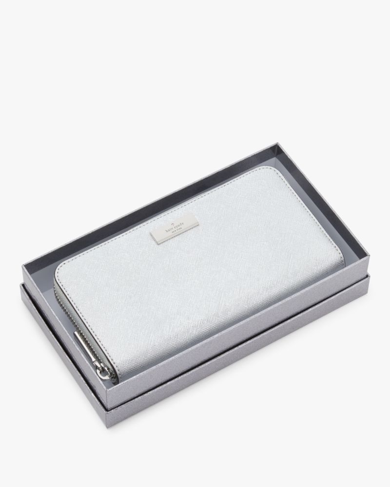 Kate Spade,Kenzie Boxed Metallic Large Continental Wallet,