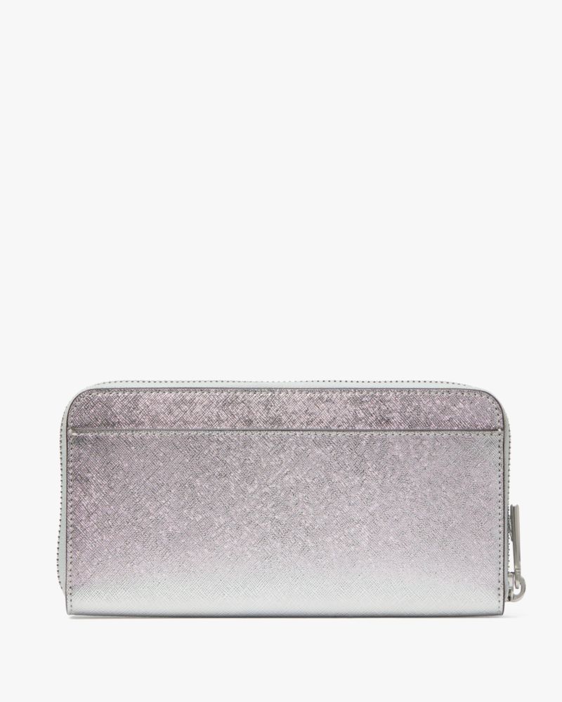Kate Spade,Kenzie Boxed Metallic Large Continental Wallet,White