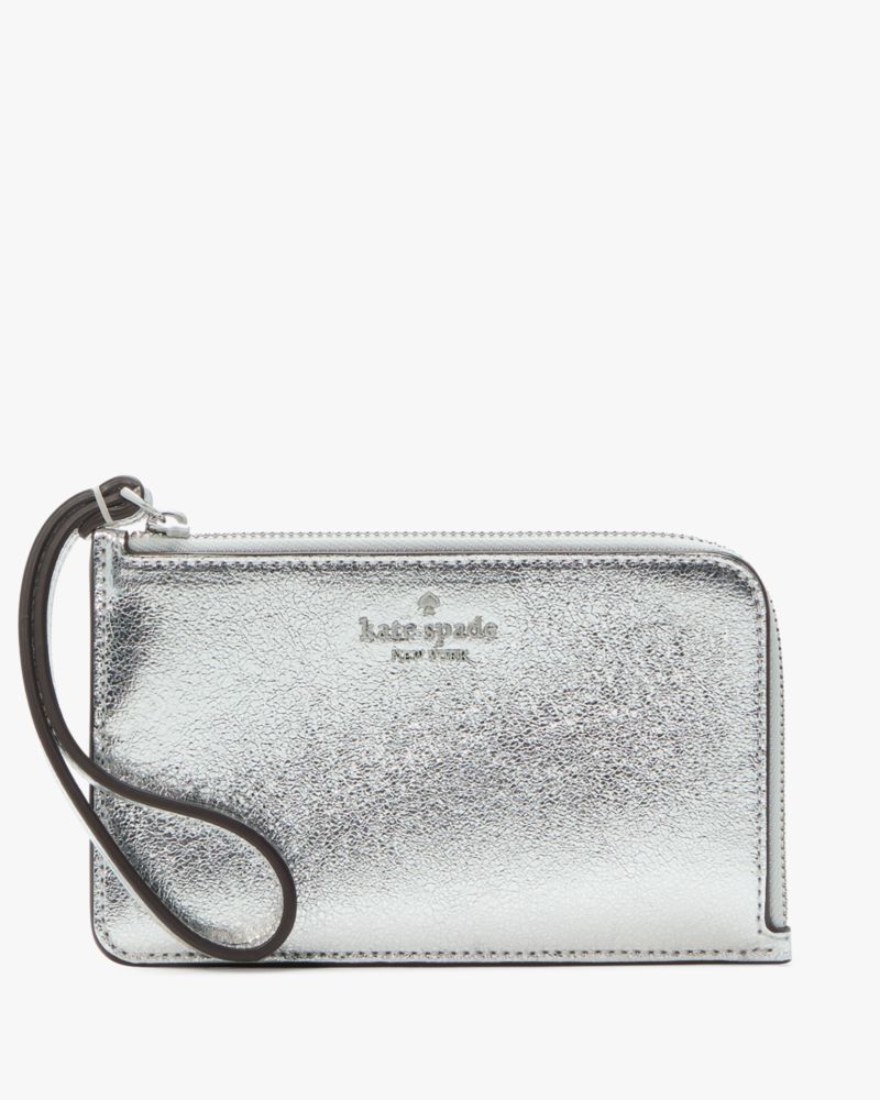 Kate Spade,Lucy Metallic Small L-zip Wristlet,