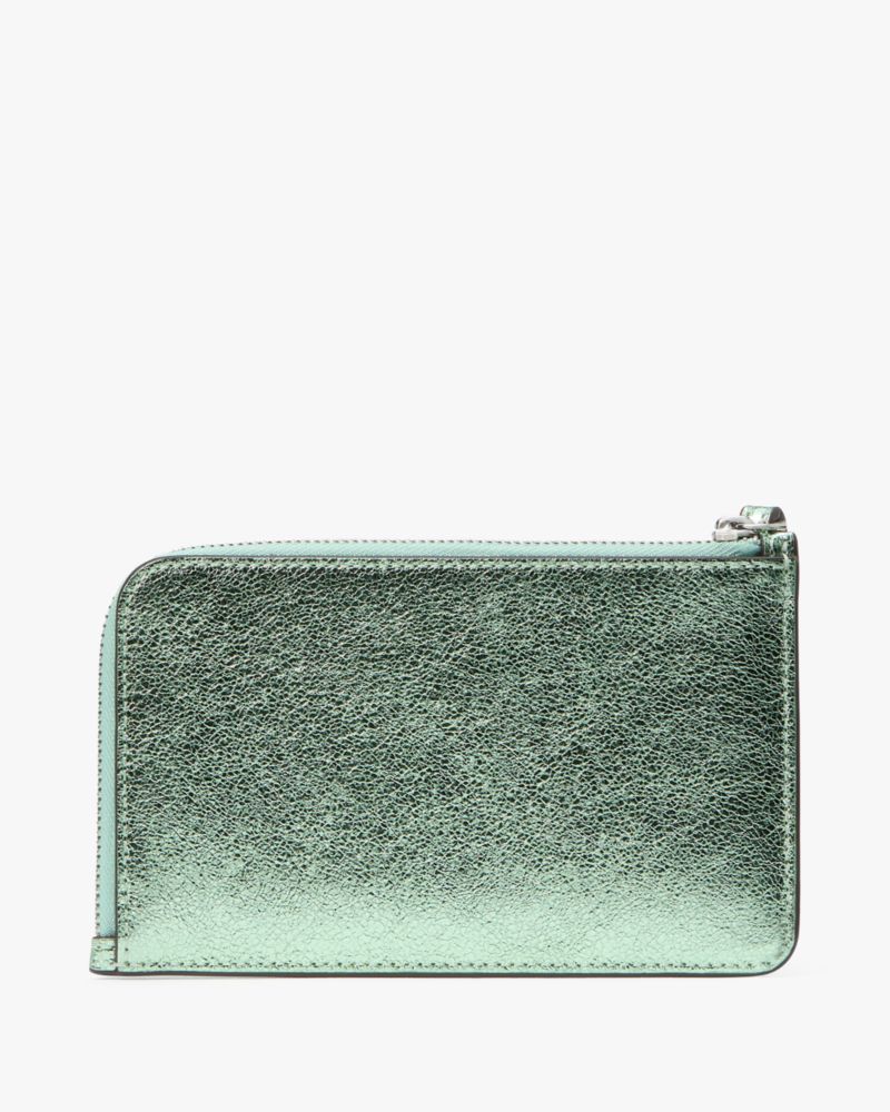 Kate Spade,Lucy Metallic Small L-zip Wristlet,Metallic