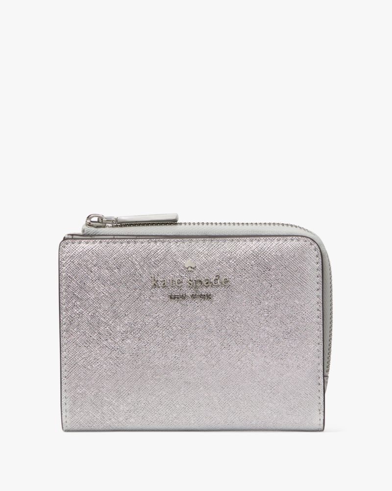 Kate Spade,Madison Metallic Small L-zip Wallet,