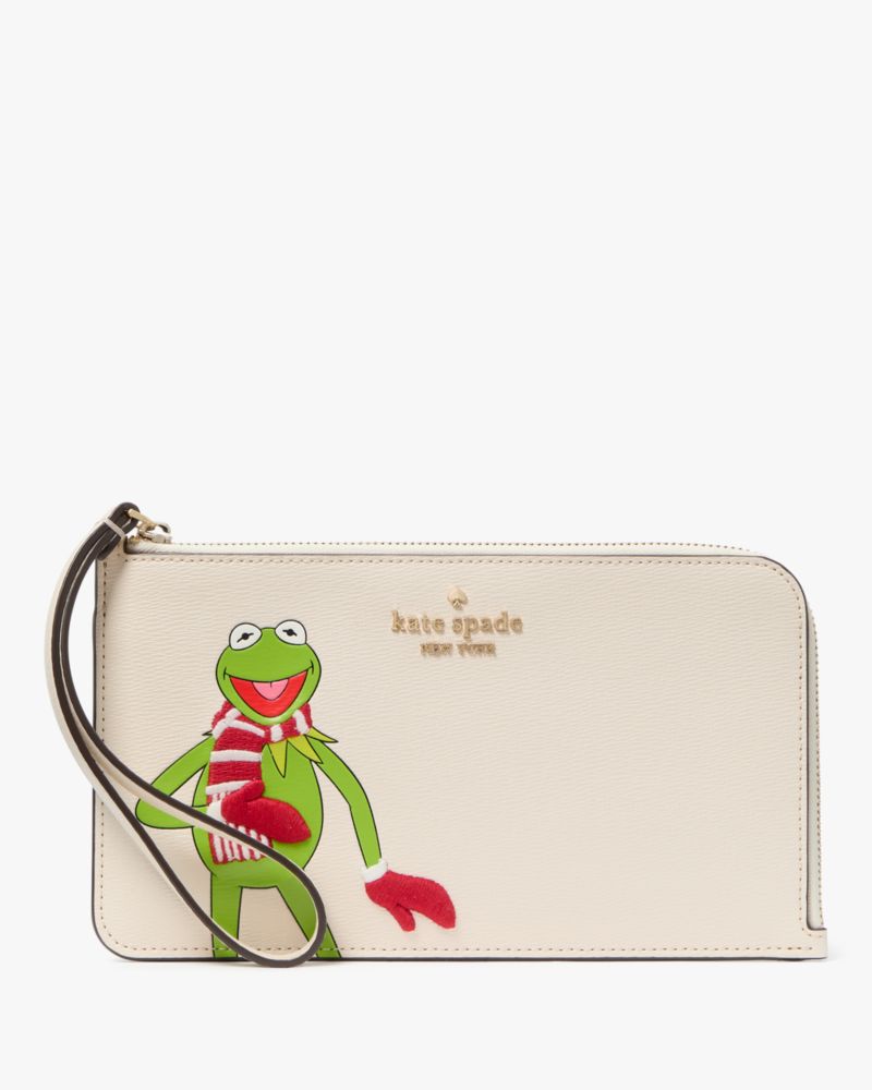 Kate Spade,Disney X Kate Spade New York Muppets Medium L-zip Wristlet,Cream