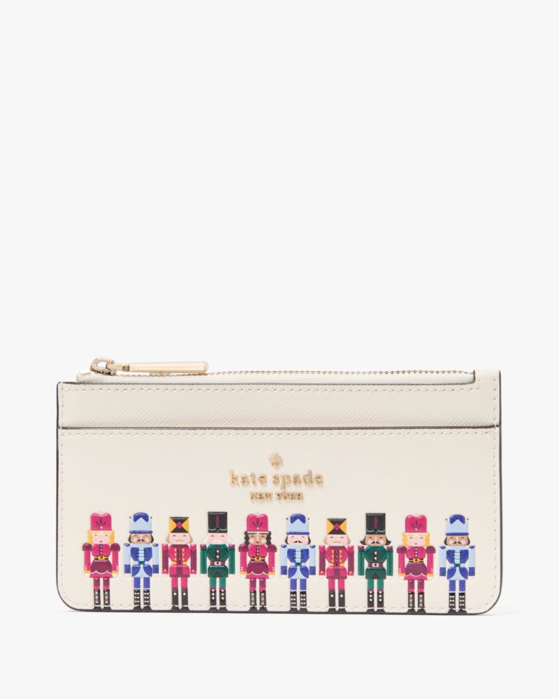 Kate Spade,Oh What Fun Nutcracker Large Slim Cardholder,