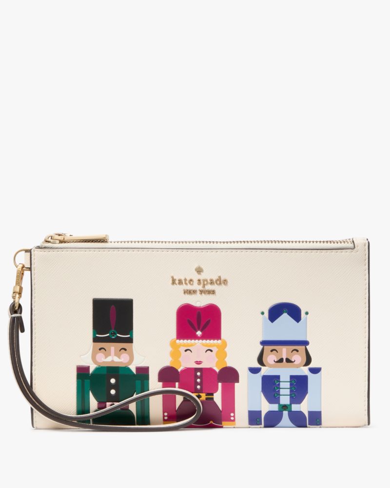 Kate Spade,Oh What Fun Nutcracker Double Zip Wristlet,