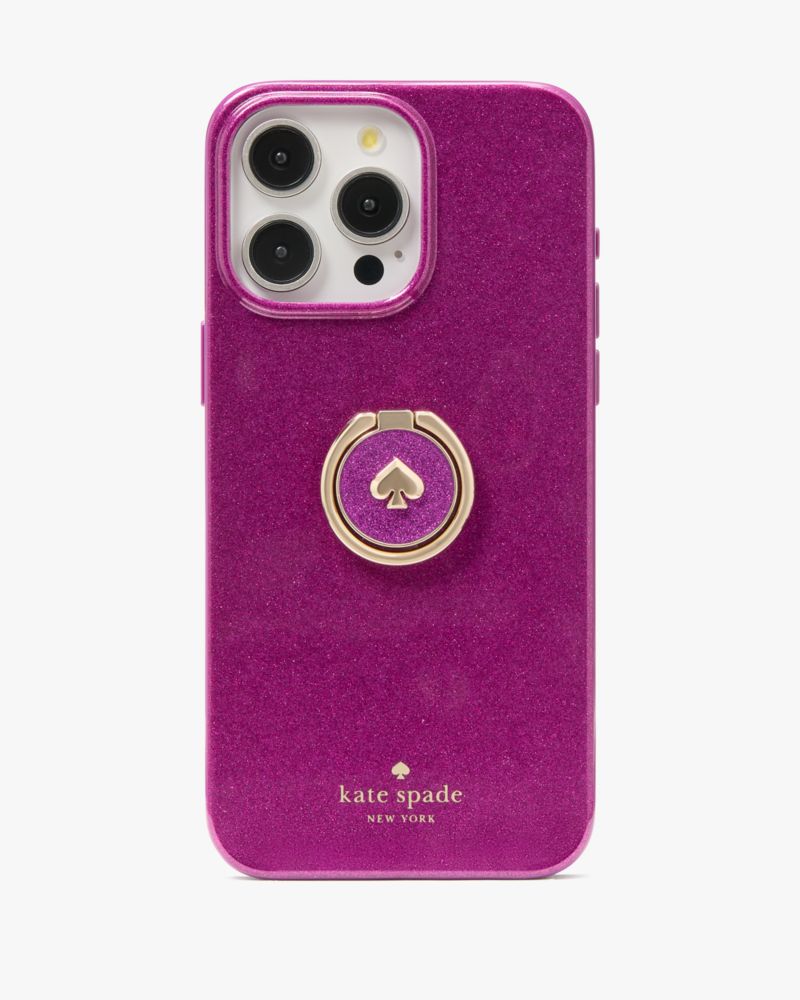 Kate Spade,Glitter iPhone 15 Pro Max Case,Fuchsia