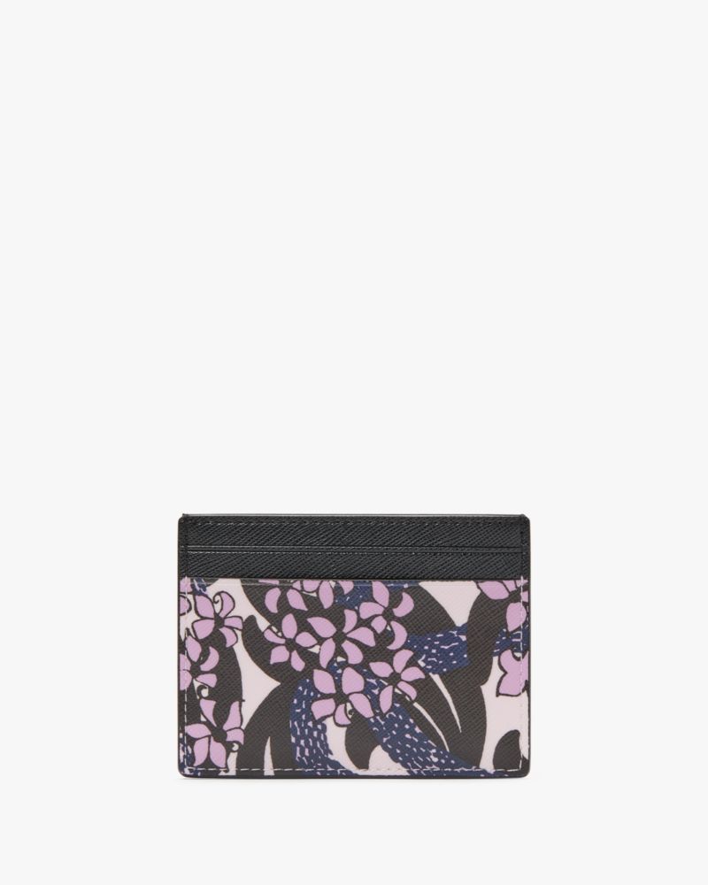 Kate Spade,Snake Garden Printed Small Slim Card Holder,