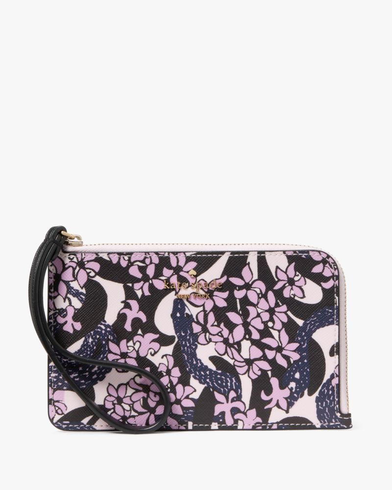 Kate Spade,Snake Garden Small L-Zip Wallet,