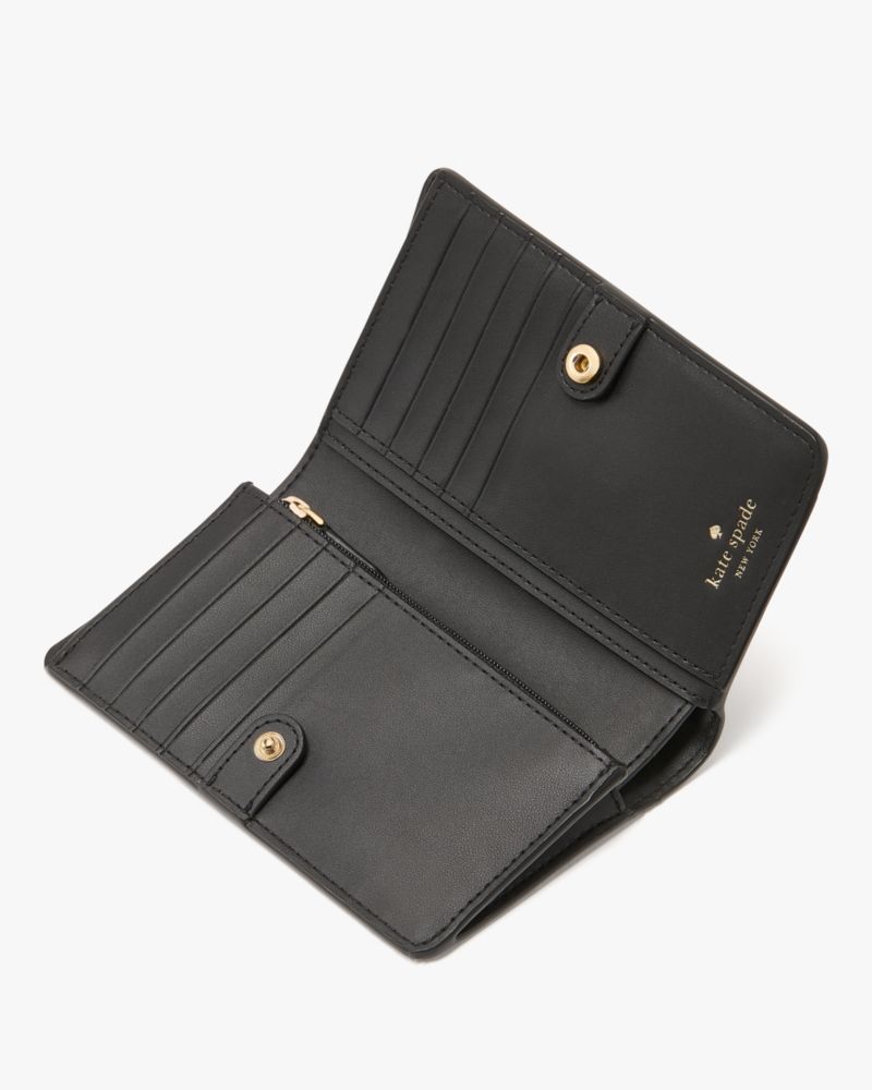Kate Spade,Snake Garden Medium Wallet,Bi Fold,PVC,Metal,Logo,Casual,Multi Color
