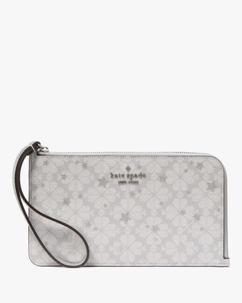 Kate Spade,Spade Flower Star Toss Medium L-zip Wristlet,