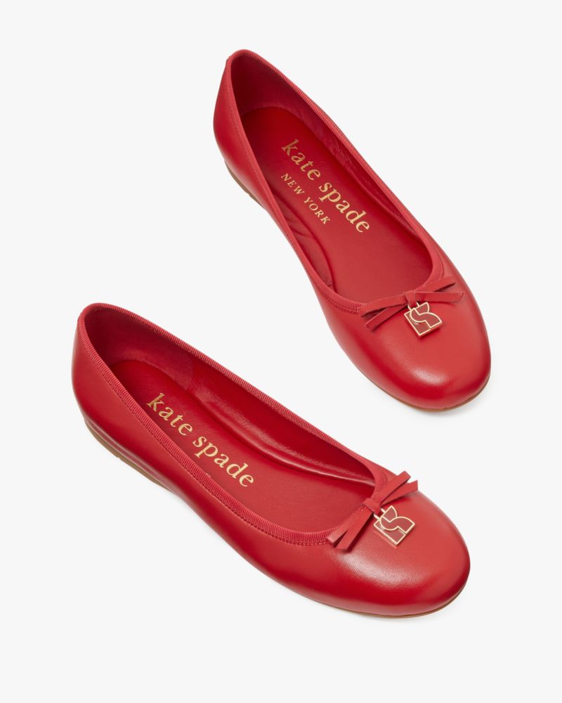 Kate Spade,ケイト・スペード ダコタ チャーム バレエ フラット,フラットシューズ,チェリールージュ