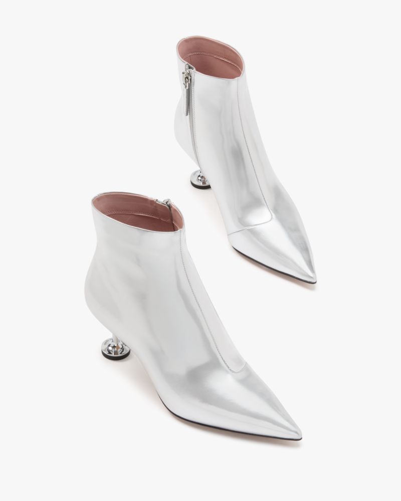 Kate Spade,Garnish Zip-up Pump Booties,Bootie,Cocktail,Metallic