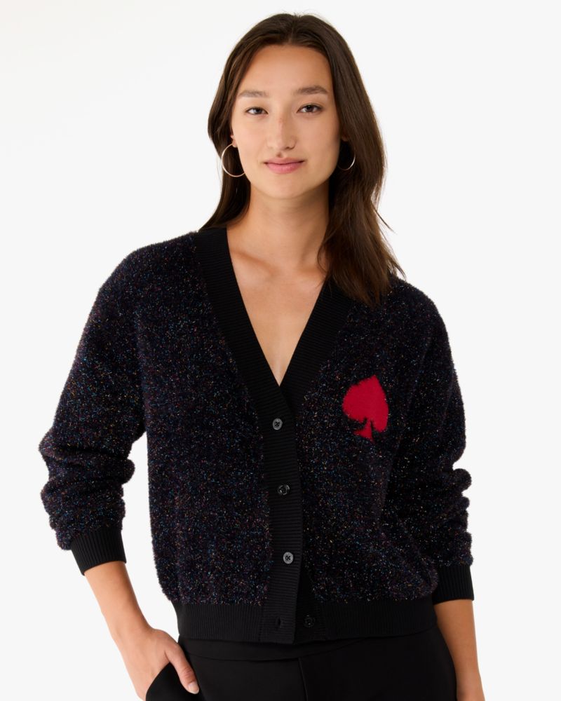 Kate Spade,Spade Logo Sparkle Cardigan,