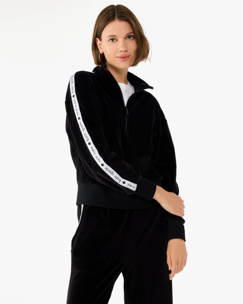 Kate Spade,Logo Tape Half-zip Sweatshirt,