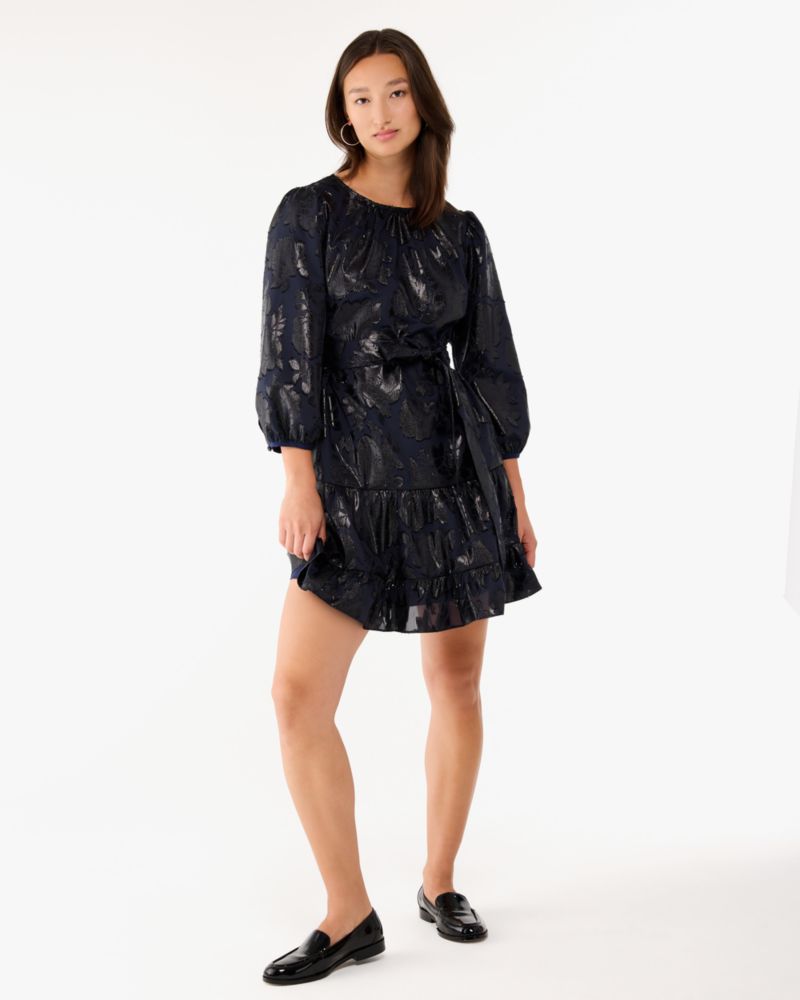 Kate Spade,Full Bloom Metallic Shift Dress,