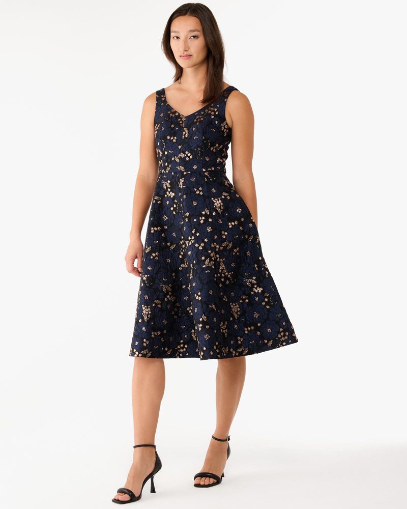 Full Bloom Metallic Grace Dress Kate Spade Outlet