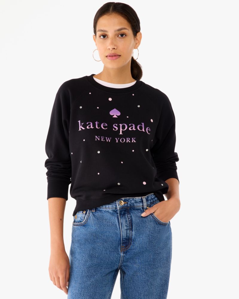 Glitter Logo Sweatshirt Kate Spade Outlet