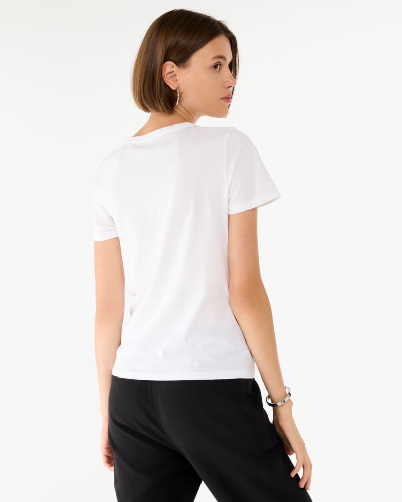 Kate Spade,Glitter Embellished Logo Tee,