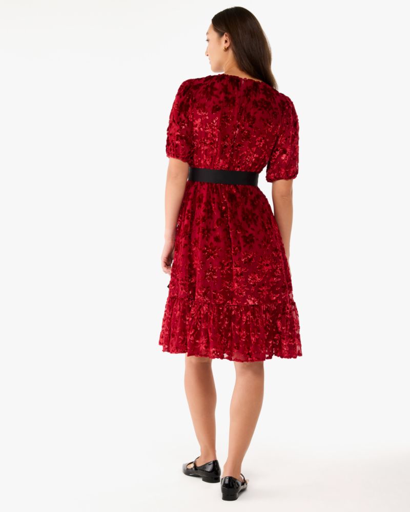 Kate Spade,Winter Blooms Velvet Dress,