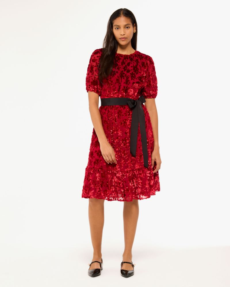 Kate Spade,Winter Blooms Velvet Dress,