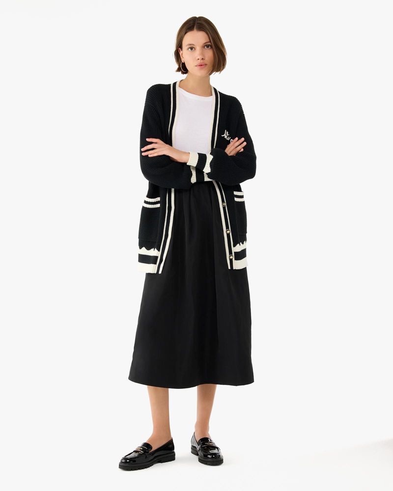 Kate Spade,Oversized Logo Cardigan,Black